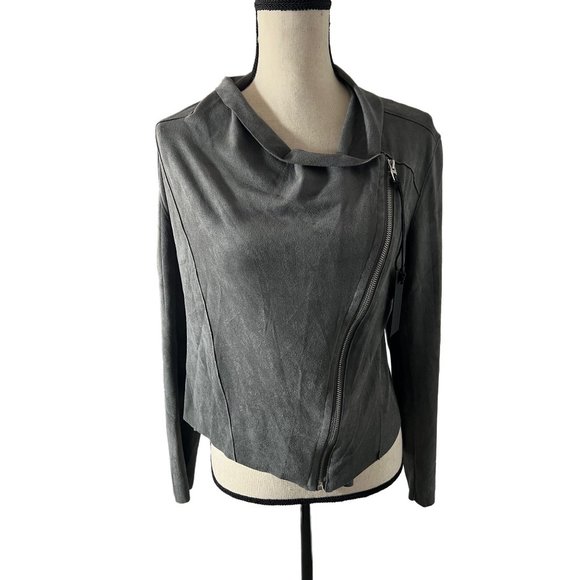 Blanknyc Suede Moro Jacket in Silver Screen Small - Picture 2 of 6